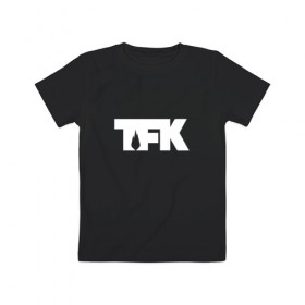 Детская футболка хлопок с принтом TFK logo white в Курске, 100% хлопок | круглый вырез горловины, полуприлегающий силуэт, длина до линии бедер | Тематика изображения на принте: tfk | thousand foot krutch