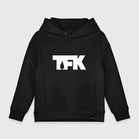 Детское худи Oversize хлопок с принтом TFK logo white в Курске, френч-терри — 70% хлопок, 30% полиэстер. Мягкий теплый начес внутри —100% хлопок | боковые карманы, эластичные манжеты и нижняя кромка, капюшон на магнитной кнопке | tfk | thousand foot krutch