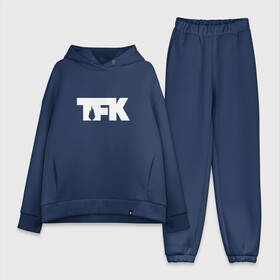 Женский костюм хлопок Oversize с принтом TFK logo white в Курске,  |  | tfk | thousand foot krutch