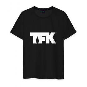 Мужская футболка хлопок с принтом TFK logo white в Курске, 100% хлопок | прямой крой, круглый вырез горловины, длина до линии бедер, слегка спущенное плечо. | tfk | thousand foot krutch