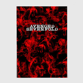 Постер с принтом Avenged Sevenfold в Курске, 100% бумага
 | бумага, плотность 150 мг. Матовая, но за счет высокого коэффициента гладкости имеет небольшой блеск и дает на свету блики, но в отличии от глянцевой бумаги не покрыта лаком | avenged sevenfold | metal | rock | sevenfold | группа | отомщенный | отомщенный семикратно | рок | рокеры