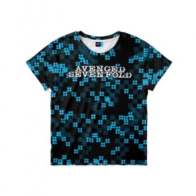 Детская футболка 3D с принтом Avenged Sevenfold в Курске, 100% гипоаллергенный полиэфир | прямой крой, круглый вырез горловины, длина до линии бедер, чуть спущенное плечо, ткань немного тянется | Тематика изображения на принте: 