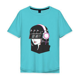 Мужская футболка хлопок Oversize с принтом MIRRORS Sad Japanese Aesthetic в Курске, 100% хлопок | свободный крой, круглый ворот, “спинка” длиннее передней части | Тематика изображения на принте: аниме герл | манга | япония