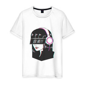 Мужская футболка хлопок с принтом MIRRORS Sad Japanese Aesthetic в Курске, 100% хлопок | прямой крой, круглый вырез горловины, длина до линии бедер, слегка спущенное плечо. | аниме герл | манга | япония