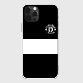 Чехол для iPhone 12 Pro с принтом FC Manchester United в Курске, силикон | область печати: задняя сторона чехла, без боковых панелей | black   white | england | football | logo | manchester united | sport | англия | арт | лига | лого | манчестер юнайтед | спорт | текстура | фк | футбол | футбольный клуб | черно белый | эмблема