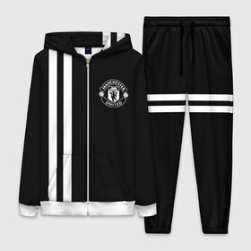 Женский костюм 3D с принтом Manchester United BlackWhite в Курске,  |  | england | football | logo | manchester united | sport | англия | арт | лига | лого | манчестер юнайтед | спорт | текстура | фк | футбол | футбольный клуб | эмблема