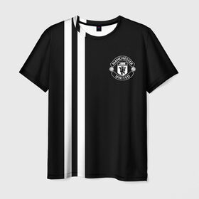 Мужская футболка 3D с принтом Manchester United Black&White в Курске, 100% полиэфир | прямой крой, круглый вырез горловины, длина до линии бедер | england | football | logo | manchester united | sport | англия | арт | лига | лого | манчестер юнайтед | спорт | текстура | фк | футбол | футбольный клуб | эмблема