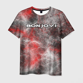 Мужская футболка 3D с принтом Bon Jovi в Курске, 100% полиэфир | прямой крой, круглый вырез горловины, длина до линии бедер | альтернативный | американская | глэм | готик | гранж | группа | метал | модные | музыка | пост | рок | хард