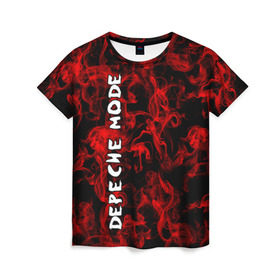 Женская футболка 3D с принтом Depeche Mode в Курске, 100% полиэфир ( синтетическое хлопкоподобное полотно) | прямой крой, круглый вырез горловины, длина до линии бедер | альтернативный | блюз | британская | готик | гранж | группа | метал | модные | музыка | пост | рок | хард