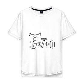 Мужская футболка хлопок Oversize с принтом Велосипед программиста в Курске, 100% хлопок | свободный крой, круглый ворот, “спинка” длиннее передней части | велосипед | код | программирование | программист | символы