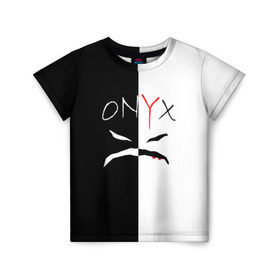 Детская футболка 3D с принтом ONYX в Курске, 100% гипоаллергенный полиэфир | прямой крой, круглый вырез горловины, длина до линии бедер, чуть спущенное плечо, ткань немного тянется | onyx | американская группа | группа | музыка | надпись | хип хоп