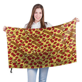 Флаг 3D с принтом Pizza в Курске, 100% полиэстер | плотность ткани — 95 г/м2, размер — 67 х 109 см. Принт наносится с одной стороны | cheese | fast food | food | junk food | pizza | еда | пицца | сыр | фастфут
