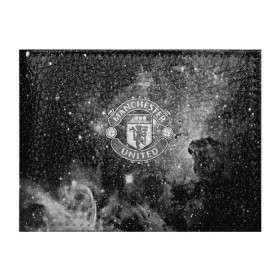 Обложка для студенческого билета с принтом Manchester United Cosmos в Курске, натуральная кожа | Размер: 11*8 см; Печать на всей внешней стороне | Тематика изображения на принте: england | football | logo | manchester united | sport | англия | арт | лига | лого | манчестер юнайтед | спорт | текстура | фк | футбол | футбольный клуб | эмблема