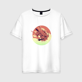 Женская футболка хлопок Oversize с принтом Neon Genesis Evangelion в Курске, 100% хлопок | свободный крой, круглый ворот, спущенный рукав, длина до линии бедер
 | евангелион