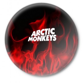 Значок с принтом Arctic Monkeys в Курске,  металл | круглая форма, металлическая застежка в виде булавки | 