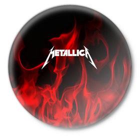 Значок с принтом METALLICA в Курске,  металл | круглая форма, металлическая застежка в виде булавки | metallica | punk | rock | альтернативный хип хоп | группа | инди поп | музыка | музыкальное произведение | ноты | панк | регги | рок | синти поп