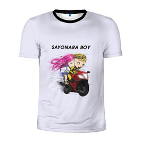 Мужская футболка 3D спортивная с принтом Sayonara boy в Курске, 100% полиэстер с улучшенными характеристиками | приталенный силуэт, круглая горловина, широкие плечи, сужается к линии бедра | 
