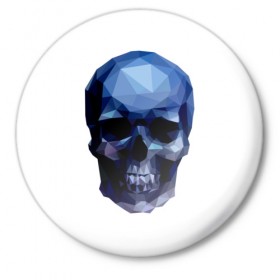Значок с принтом Бумажный череп в Курске,  металл | круглая форма, металлическая застежка в виде булавки | Тематика изображения на принте: 