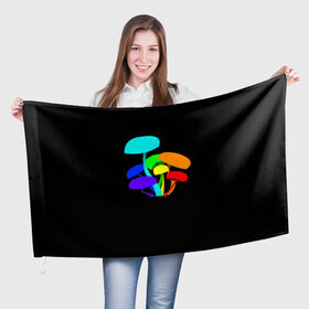Флаг 3D с принтом Цветные грибы в Курске, 100% полиэстер | плотность ткани — 95 г/м2, размер — 67 х 109 см. Принт наносится с одной стороны | грибочки | грибы