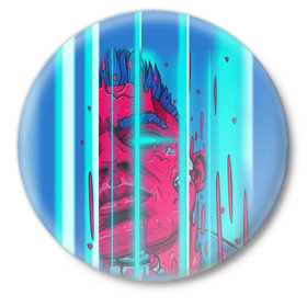 Значок с принтом Элджей в Курске,  металл | круглая форма, металлическая застежка в виде булавки | sayonara boy | морген | сайонара | элджей