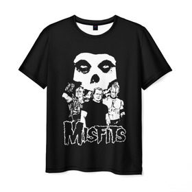 Мужская футболка 3D с принтом Misfits в Курске, 100% полиэфир | прямой крой, круглый вырез горловины, длина до линии бедер | horror | punk | rock | альтернатива | группа | мисфитс | неприкаянные | панк | рок | хоррор