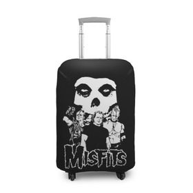 Чехол для чемодана 3D с принтом Misfits в Курске, 86% полиэфир, 14% спандекс | двустороннее нанесение принта, прорези для ручек и колес | horror | punk | rock | альтернатива | группа | мисфитс | неприкаянные | панк | рок | хоррор