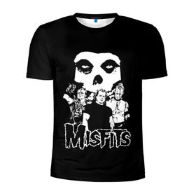 Мужская футболка 3D спортивная с принтом Misfits в Курске, 100% полиэстер с улучшенными характеристиками | приталенный силуэт, круглая горловина, широкие плечи, сужается к линии бедра | horror | punk | rock | альтернатива | группа | мисфитс | неприкаянные | панк | рок | хоррор