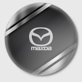 Значок с принтом MAZDA SPORT в Курске,  металл | круглая форма, металлическая застежка в виде булавки | Тематика изображения на принте: 