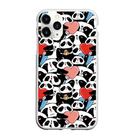 Чехол для iPhone 11 Pro матовый с принтом Funny Panda в Курске, Силикон |  | bear | heart | positive | медведь | мишка | орнамент | панда | подарок | позитив | сердечки | сердце | сюрприз | узор
