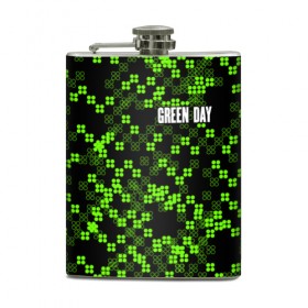Фляга с принтом Green Day в Курске, металлический корпус | емкость 0,22 л, размер 125 х 94 мм. Виниловая наклейка запечатывается полностью | 