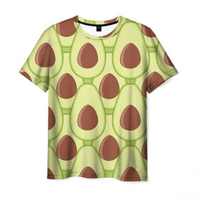 Мужская футболка 3D с принтом Авокадо в Курске, 100% полиэфир | прямой крой, круглый вырез горловины, длина до линии бедер | avocado | food | fruit | pattern | vegan | vegetarian | авокадо | веган | вегетарианство | еда | паттерн | правильное питание | фрукт