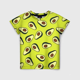 Детская футболка 3D с принтом Авокадо в Курске, 100% гипоаллергенный полиэфир | прямой крой, круглый вырез горловины, длина до линии бедер, чуть спущенное плечо, ткань немного тянется | avocado | food | fruit | pattern | vegan | vegetarian | авокадо | веган | вегетарианство | еда | паттерн | правильное питание | фрукт