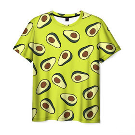 Мужская футболка 3D с принтом Авокадо в Курске, 100% полиэфир | прямой крой, круглый вырез горловины, длина до линии бедер | avocado | food | fruit | pattern | vegan | vegetarian | авокадо | веган | вегетарианство | еда | паттерн | правильное питание | фрукт