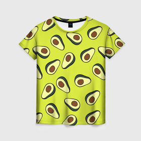 Женская футболка 3D с принтом Авокадо в Курске, 100% полиэфир ( синтетическое хлопкоподобное полотно) | прямой крой, круглый вырез горловины, длина до линии бедер | avocado | food | fruit | pattern | vegan | vegetarian | авокадо | веган | вегетарианство | еда | паттерн | правильное питание | фрукт
