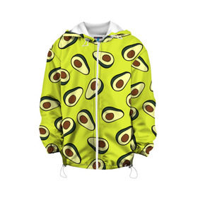 Детская куртка 3D с принтом Авокадо в Курске, 100% полиэстер | застежка — молния, подол и капюшон оформлены резинкой с фиксаторами, по бокам — два кармана без застежек, один потайной карман на груди, плотность верхнего слоя — 90 г/м2; плотность флисового подклада — 260 г/м2 | Тематика изображения на принте: avocado | food | fruit | pattern | vegan | vegetarian | авокадо | веган | вегетарианство | еда | паттерн | правильное питание | фрукт