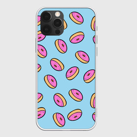 Чехол для iPhone 12 Pro с принтом Пончики в Курске, силикон | область печати: задняя сторона чехла, без боковых панелей | doughnut | food | pattern | sweet | vegan | vegetarian | веган | вегетарианство | еда | паттерн | пончик | сладкое