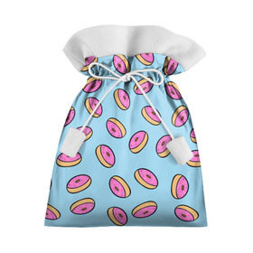 Подарочный 3D мешок с принтом Пончики в Курске, 100% полиэстер | Размер: 29*39 см | Тематика изображения на принте: doughnut | food | pattern | sweet | vegan | vegetarian | веган | вегетарианство | еда | паттерн | пончик | сладкое