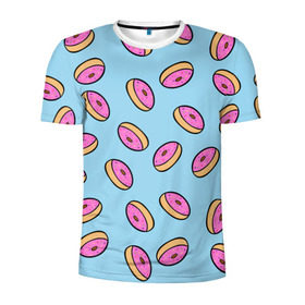 Мужская футболка 3D спортивная с принтом Пончики в Курске, 100% полиэстер с улучшенными характеристиками | приталенный силуэт, круглая горловина, широкие плечи, сужается к линии бедра | doughnut | food | pattern | sweet | vegan | vegetarian | веган | вегетарианство | еда | паттерн | пончик | сладкое