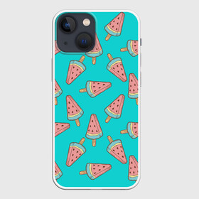 Чехол для iPhone 13 mini с принтом Ice cream Watermelon в Курске,  |  | food | ice cream | pattern | sweet | vegetarian | watermelon | арбуз | вегетарианство | еда | мороженое | паттерн | правильное питание | сладкое