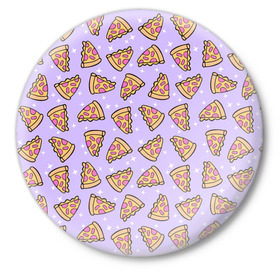 Значок с принтом Пицца Мун в Курске,  металл | круглая форма, металлическая застежка в виде булавки | food | pattern | pizza | sailor moon | еда | паттерн | пицца | сейлор мун