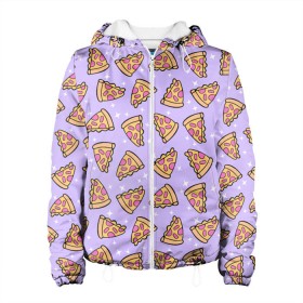 Женская куртка 3D с принтом Пицца Мун в Курске, ткань верха — 100% полиэстер, подклад — флис | прямой крой, подол и капюшон оформлены резинкой с фиксаторами, два кармана без застежек по бокам, один большой потайной карман на груди. Карман на груди застегивается на липучку | Тематика изображения на принте: food | pattern | pizza | sailor moon | еда | паттерн | пицца | сейлор мун