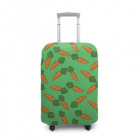 Чехол для чемодана 3D с принтом Carrots в Курске, 86% полиэфир, 14% спандекс | двустороннее нанесение принта, прорези для ручек и колес | carrot | food | pattern | vegan | vegetarian | веган | вегетарианство | еда | кролик | марковка | морковь | паттерн