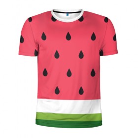 Мужская футболка 3D спортивная с принтом Арбузная в Курске, 100% полиэстер с улучшенными характеристиками | приталенный силуэт, круглая горловина, широкие плечи, сужается к линии бедра | food | pattern | vegan | vegetarian | watermelon | арбуз | веган | вегетарианство | еда | паттерн