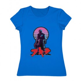Женская футболка хлопок с принтом AKIRA - 80`s в Курске, 100% хлопок | прямой крой, круглый вырез горловины, длина до линии бедер, слегка спущенное плечо | akira   80s inspired kaneda | акира