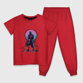 Детская пижама хлопок с принтом AKIRA - 80s в Курске, 100% хлопок |  брюки и футболка прямого кроя, без карманов, на брюках мягкая резинка на поясе и по низу штанин
 | akira   80s inspired kaneda | акира