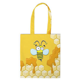 Сумка 3D повседневная с принтом Пчелка в Курске, 100% полиэстер | Плотность: 200 г/м2; Размер: 34×35 см; Высота лямок: 30 см | животные | лето | мед | насекомые | природа | пчела | пчелка | соты