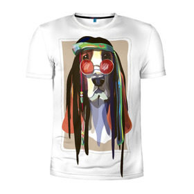 Мужская футболка 3D спортивная с принтом Reggae Dog в Курске, 100% полиэстер с улучшенными характеристиками | приталенный силуэт, круглая горловина, широкие плечи, сужается к линии бедра | Тематика изображения на принте: хиппи