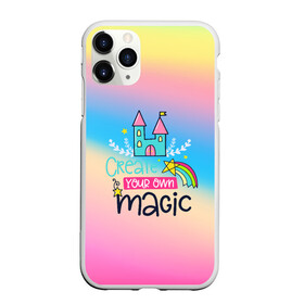 Чехол для iPhone 11 Pro матовый с принтом Create your own magic в Курске, Силикон |  | Тематика изображения на принте: girl | life | name | rainbow | букет | девочки | дети | животные | позитив | радуга | смайл | счастье | текстура