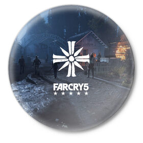 Значок с принтом Cult Far Cry в Курске,  металл | круглая форма, металлическая застежка в виде булавки | 