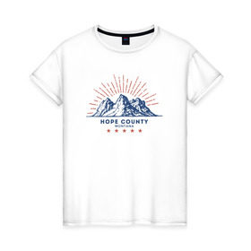 Женская футболка хлопок с принтом Hope County в Курске, 100% хлопок | прямой крой, круглый вырез горловины, длина до линии бедер, слегка спущенное плечо | far cry 5 | фар край